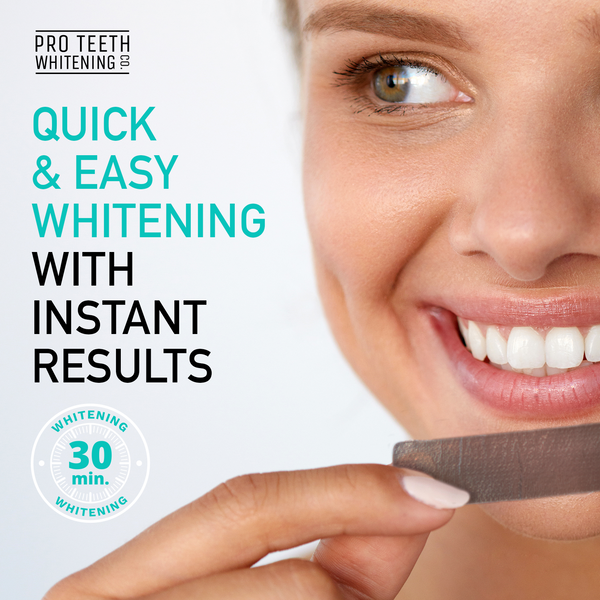 Pro Teeth Whitening Co - Teeth Whitening Strips with Activated Charcoal 30 Minute Teeth Whitening